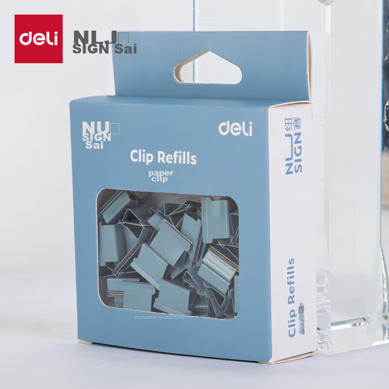 Deli Paper Clip, 16mm Office Clips for Document Fixation And File Organization, Exam Paper Clips, Small Clips, Refill Pack of 50, Blue Office Supplies