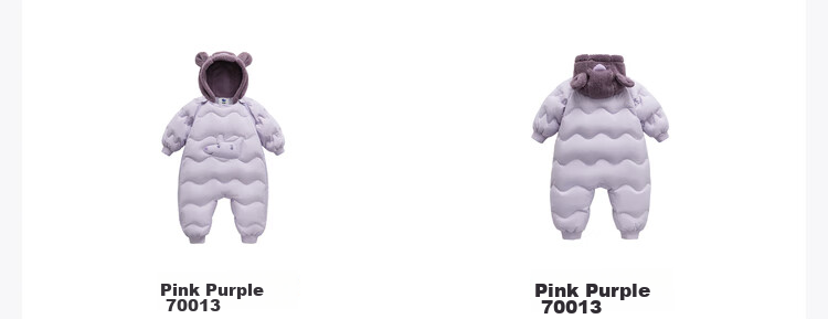 Minibala Bala Unisex Kids Baby Winter Thickened Three-Proof Cute Animal Plush Hooded Down Jumpsuit 32