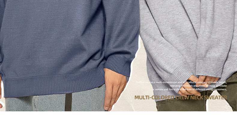 GENIOLAMODE [Endorsed by Ao Ruipeng] Men's Winter Warm Round Neck Base Layer Knit Sweater Khaki L 2