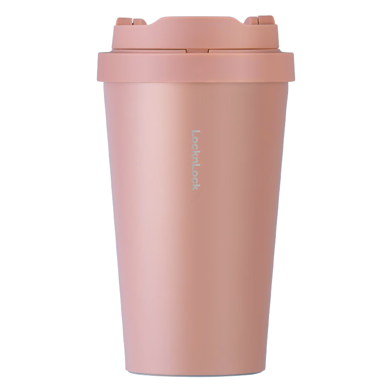 LOCK&LOCK Encounter Vitality Insulated Coffee Mug with Pop-Up Lid, Stylish Water Bottle for Men And Women, 400ML, Pink, LHC3271PIK