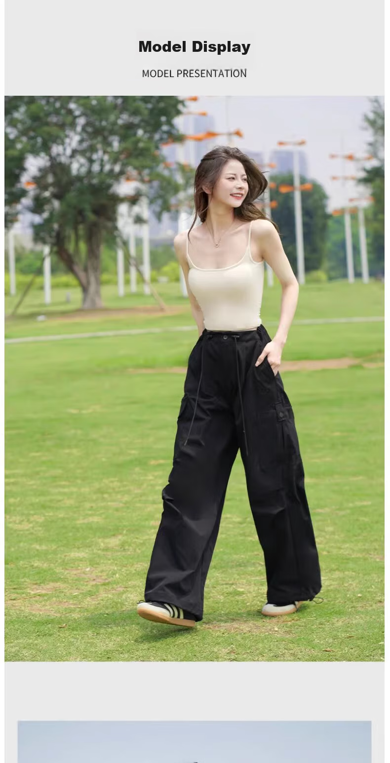 CAMEL [Dilireba's Style] Outdoor Quick-Dry Pants, Loose Wide-Leg Trousers, Cool Breathable Joggers, Cargo Pants 6016 9
