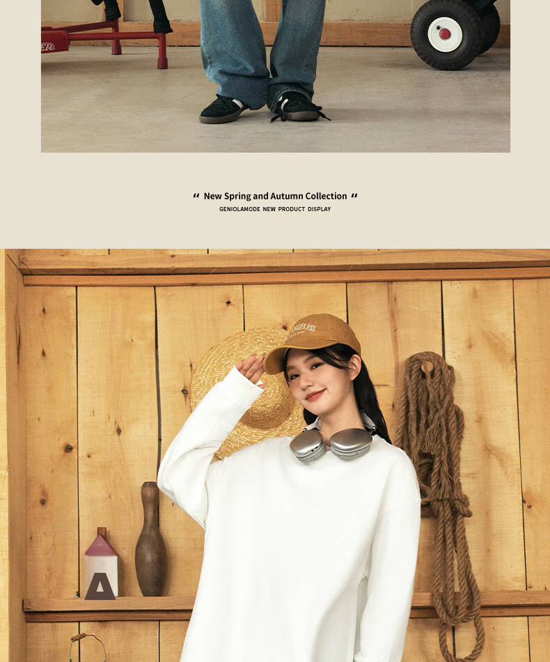 GENIOLAMODE Fleece-Lined Sweatshirt for Men, Winter 2026 New Thick Round Neck Inner Layer Pullover Long-Sleeve T-Shirt 18