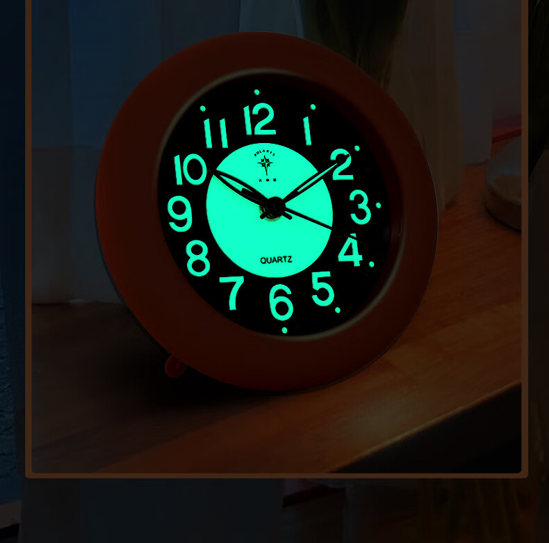 POLARIS Luminous Accurate Time Bedroom Clock Stand Clock with Good Feel Waterproof Bathroom Wall Clock 17cm Gold [Back to School Season] 3