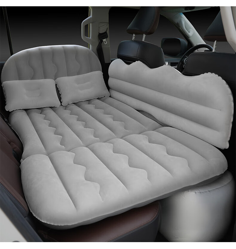 Adandyish Storage Bench Three-Sevenths Car Inflatable Bed, Car Sleeping Pad, Rear Seat Travel Mattress, Gray 23