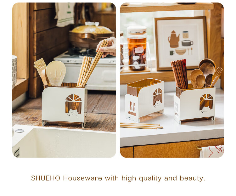 Shuke, Chubby Orange Chopstick Holder Storage Box, High-End New Design for Home Use, Wall-Mounted Kitchen Utensil Organizer with Draining Functio 18