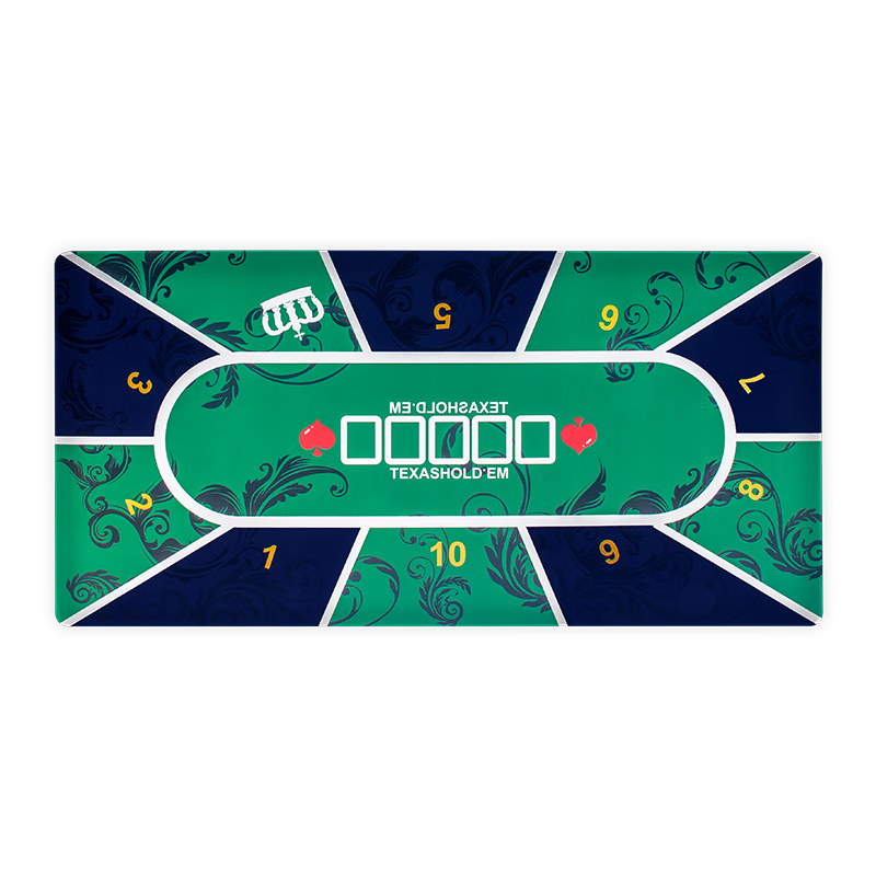 Huasheng Texas Hold'em Poker Table Cloth Mahjong Tiles Square Table Mat, Thickened Rubber 1.2*0.6 Meters H-035 Gree