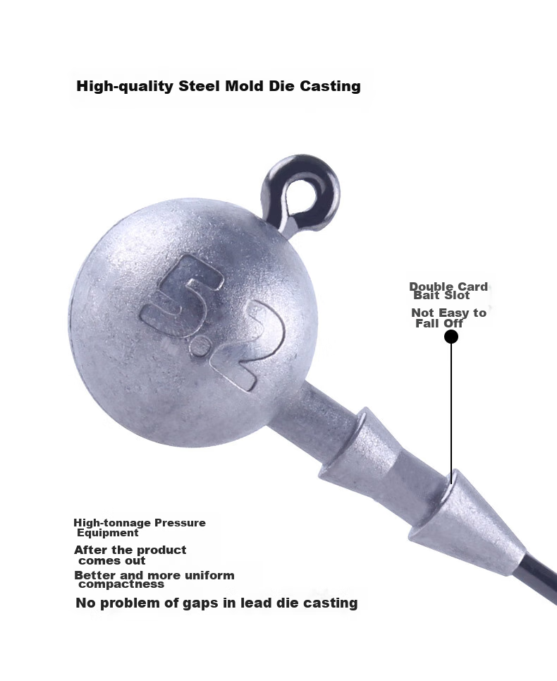 BKK 9050 Round Lead Sinker Hook for Lure Fishing, Soft Bait Hook, Anti-Snagging Bottom Hook for Bass And Mandarin Fish 3