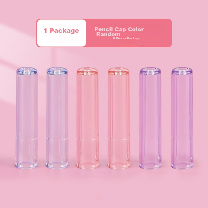 M&G Transparent Colored Series Pencil Extenders for Elementary School Students, Pencil Tip Protectors, Back-To Stationery ABT984C7 5 Packs