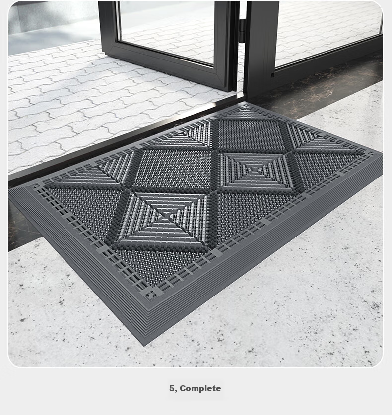 Boneng Entrance Mat, Outdoor Interlocking Non-Slip Mat, Indoor Doorway Foot Mat, Entrance Floor Mat, 75x120cm 20