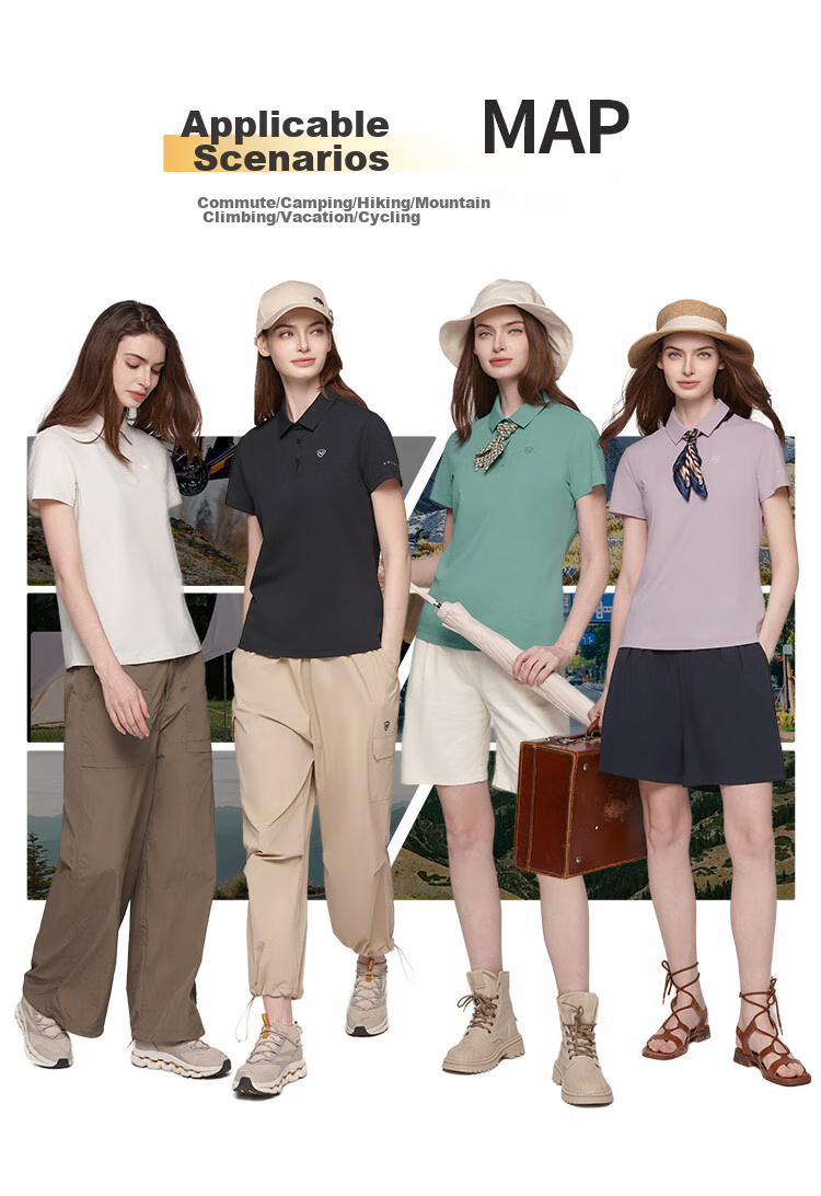 NORTHLAND Women's Sun Protection Polo Shirt with Collar, Outdoor Breathable Quick-Dry Comfortable Cool-Feeling Solid Color Versatile POLO Shirt for Wome 8