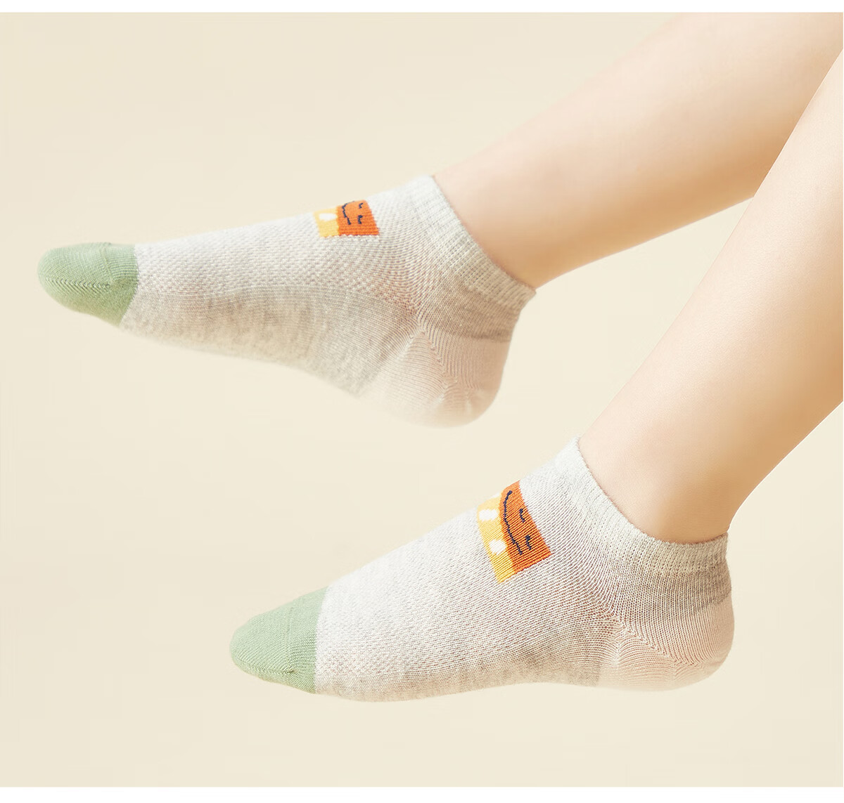 Banbi Children's Socks, Boys' Summer Thin Mesh Breathable Invisible Cotton Socks BB22035, Size 18-20 5