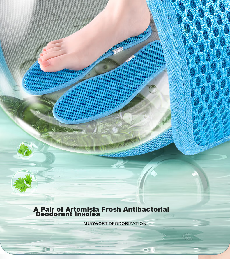 3AnGnI Anti-Odor Insoles for Men, Mugwort Breathable Sweat-Absorbing Non-Stuffy Odor-Eliminating Sports Shock-Absorbing Soft Cushioning for Long Standing 8