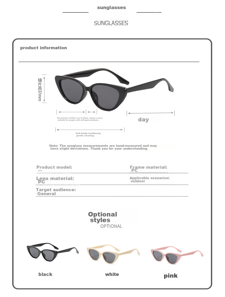 LOVECRAFT Black Vertical Stud Sunglasses for Women, Retro Narrow White Frame, High-End New Style UV Protection Sunglasses 11