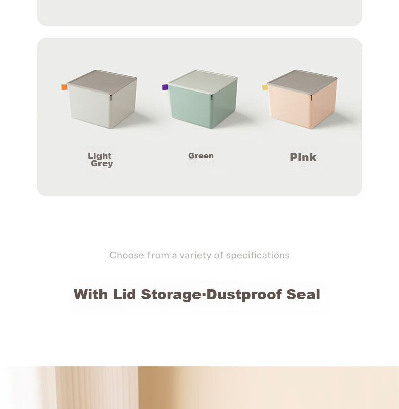 Deli Xdomo Series Storage Box with Lid, Office And Makeup Organizer with Silicone Clasp, Pink Tall Square XDM13 5