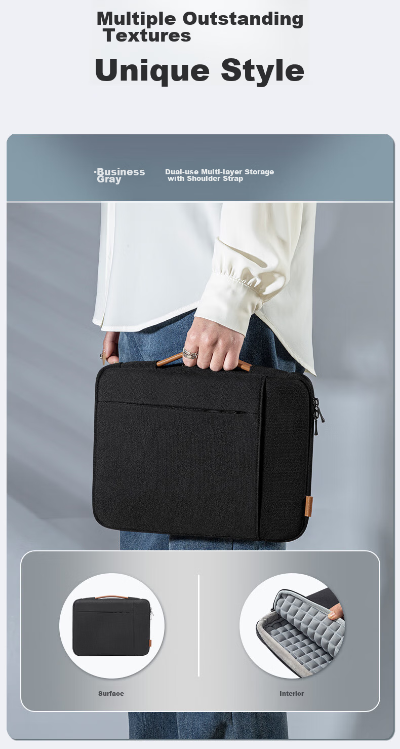 WOMT Laptop Sleeve Inner Bag for 13/14 Inch, Compatible with Apple MacBook Air/Pro, Huawei Matebook 14s, Lenovo, Xiaomi, Microsoft Protective Case Handbag 8