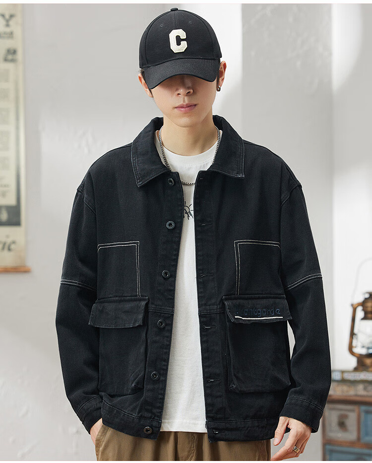 Zengzhi Denim 2026 Spring Autumn Men's Letter Embroidered Denim Jacket Casual Denim Workwear Coat Men's Denim Shirt 6