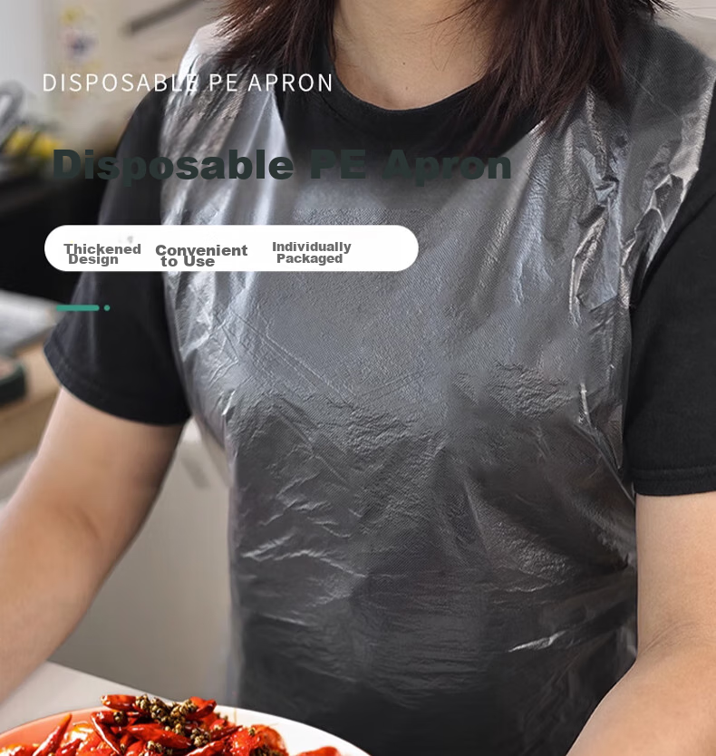 Edo Disposable Aprons, 50 Pieces [Individually Packaged], Transparent PE Thickened Waterproof And Oil-Proof Hot Pot Aprons 1