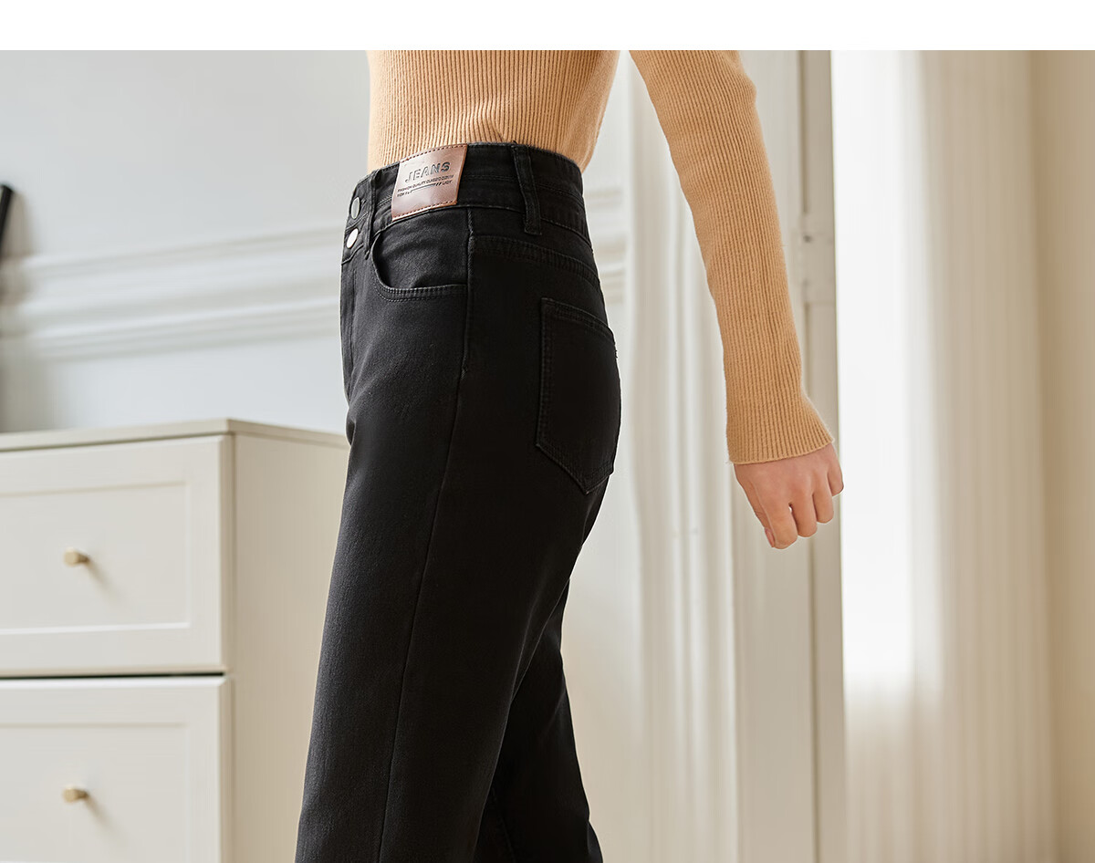 PinCai Autumn Winter Fleece-Lined High-Waist Slim Fit Skinny Jeans for Women Stretch Warm Pants P139N3231 18