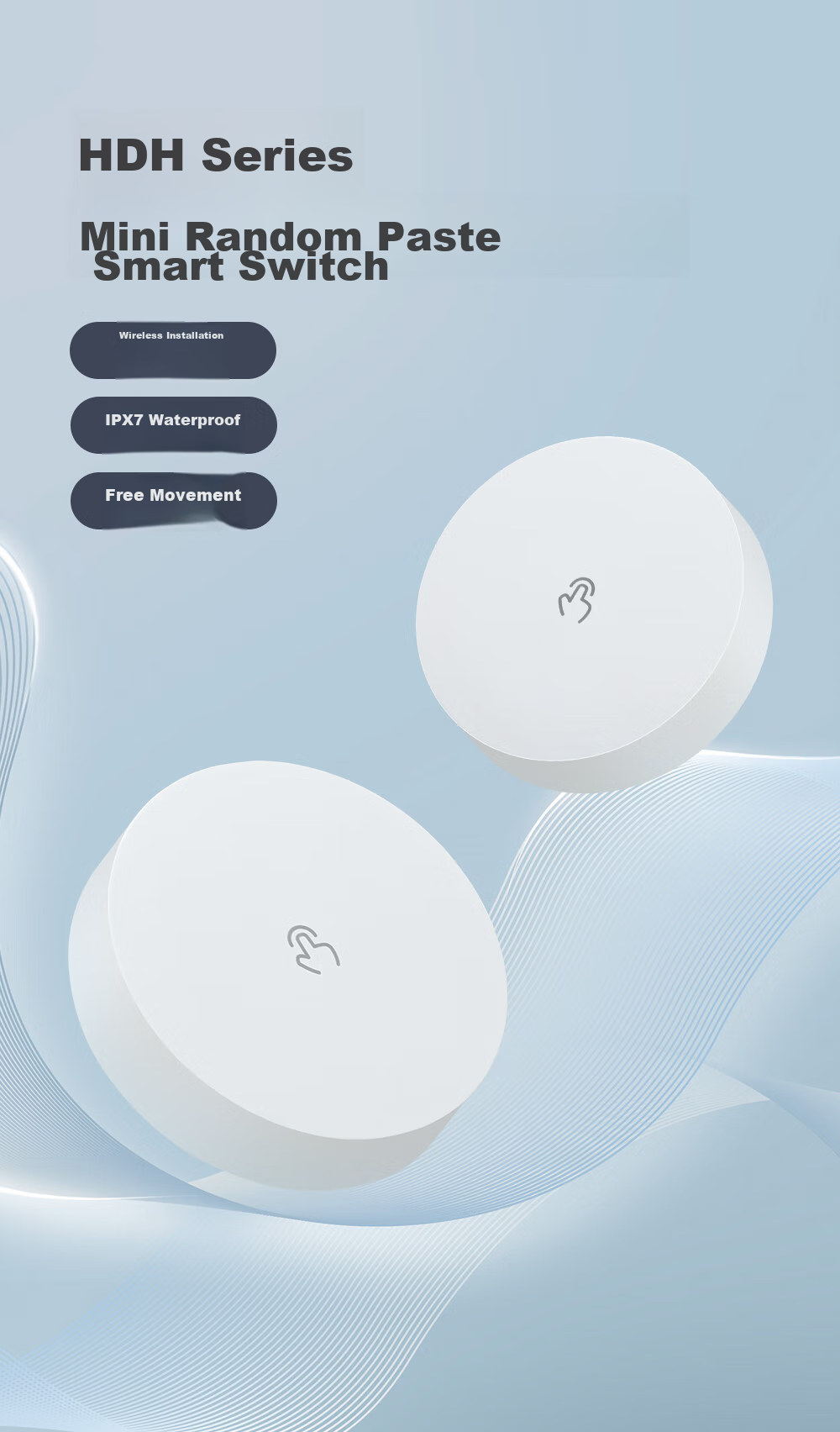DELIXI Wireless Remote Control Switch Wired-Free And Network-Free Light Intelligent Switch Single Mini Adhesive Hook 1