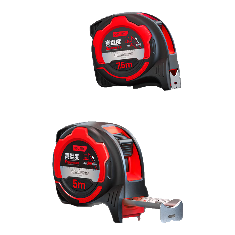 Deli High-Strength Steel Tape Measure, Stylish, Wear-Resistant, Drop-Resistant Ruler, High-Precision Measuring Tape, 7.5m*28mm