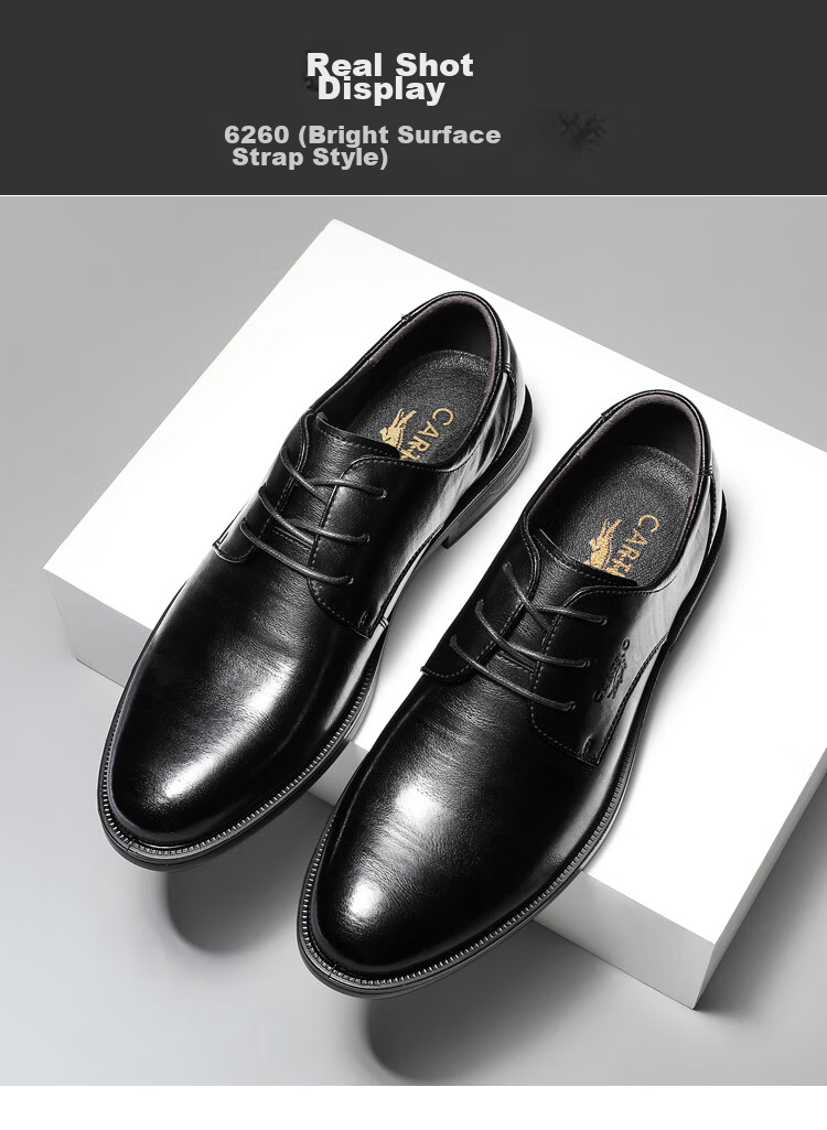 CARTELO Leather Shoes for Men, Business Casual Genuine Leather New Style Formal Soft-Soled Height-Increasing Derby Shoes for Autumn And Winter, Breathable Soft Leather Wedding Shoes 10
