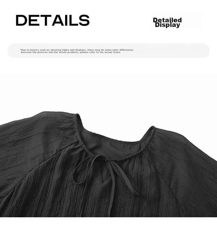 Dme [French-Style Dress] Romantic Elegant Fair-Complexion Easy Vacation Style Wrinkled Textured Dress for Wome 18
