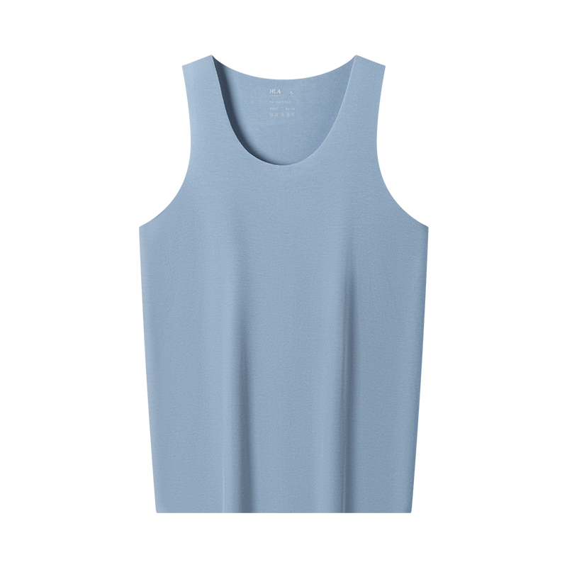 HLA [Randy Heart] Men's Sleeveless Tank Top, Ice Silk Seamless Antibacterial Cool-Feeling Basic Undershirt, Thin Undershirt, 2 Pieces