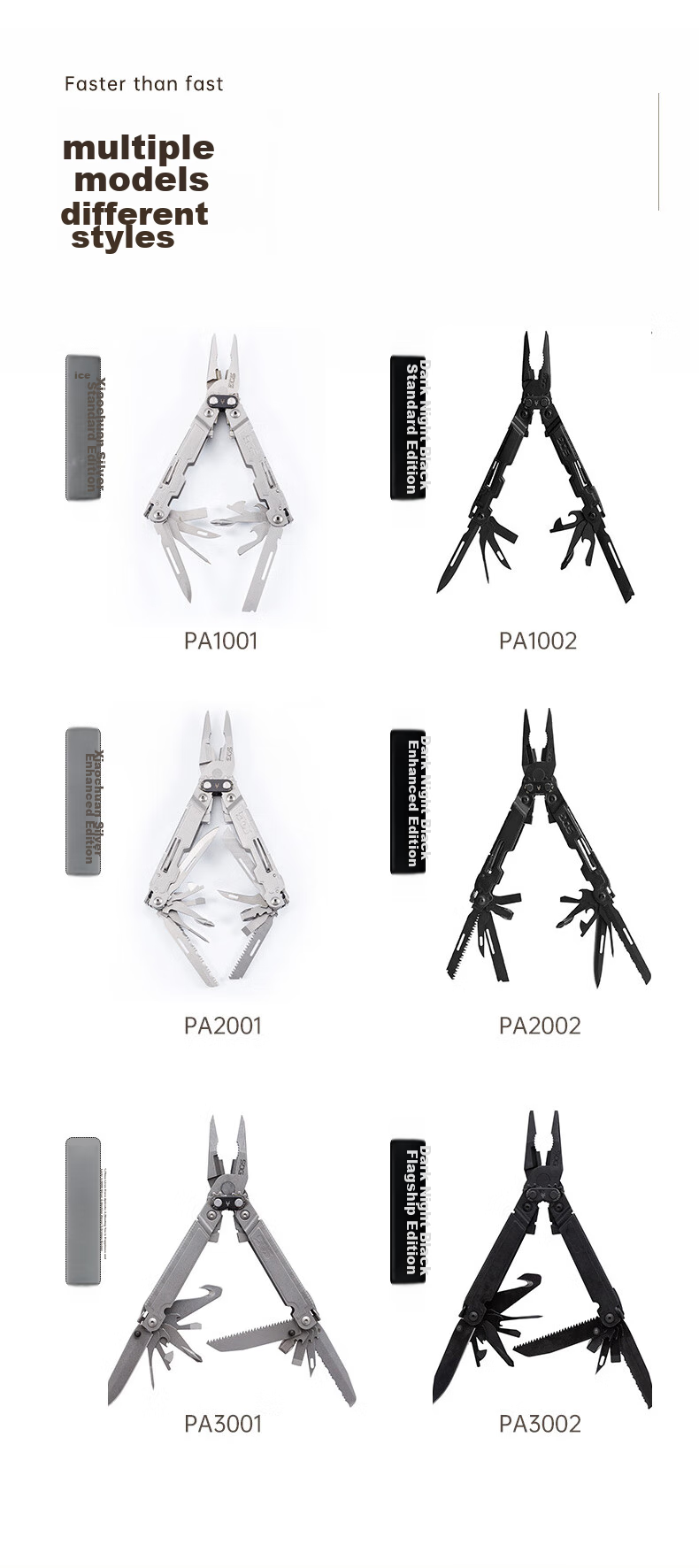 SOG Multi-Functional Pliers, Outdoor Portable Tool, Wilderness Equipment, Portable Folding Knife, PA1002 Set Versio 8