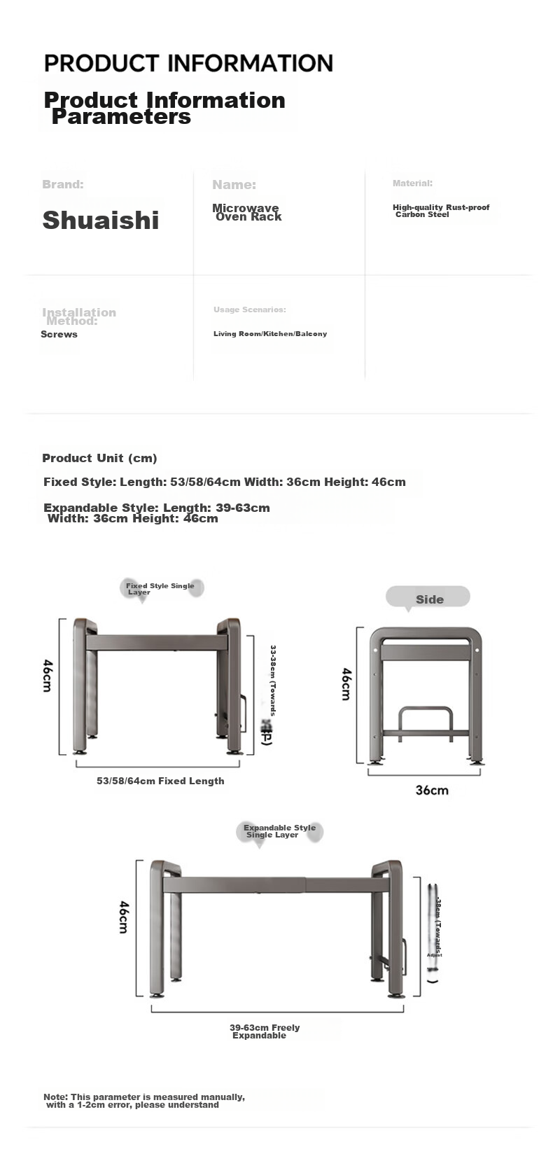 Shuaishi Kitchen Storage Rack for Rice Cooker, Oven, Microwave Oven, Countertop Multi-Layer Kitchen Storage Shelf 11