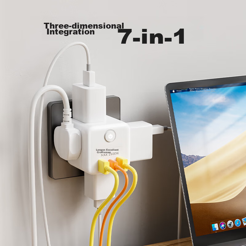 Lengon PD20W Apple Fast Charging Cube USB Socket, Type-C Multifunctional Plug, Socket Converter, Adapter Plug Socket, Power Converter, Q604U-20W White