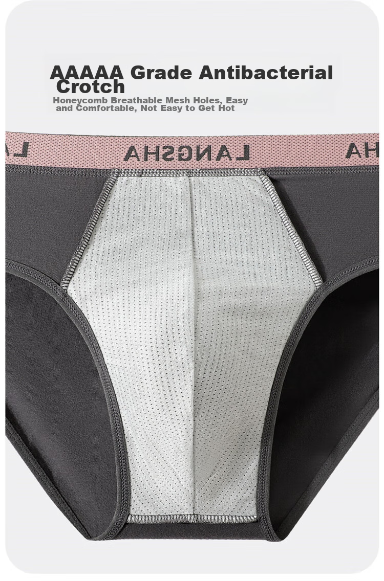 LangSha Men's Underwear, Triangle Briefs, 5A Antibacterial, Breathable, Large Size, Youth Male Shorts 8
