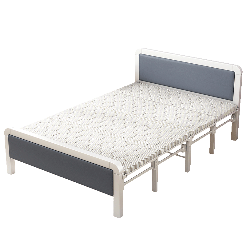Chibilun Folding Bed Single Bed Home Office Nap Bed Military Bed Hardboard Bed Four-Fold Bed 1.5m Simple Bed