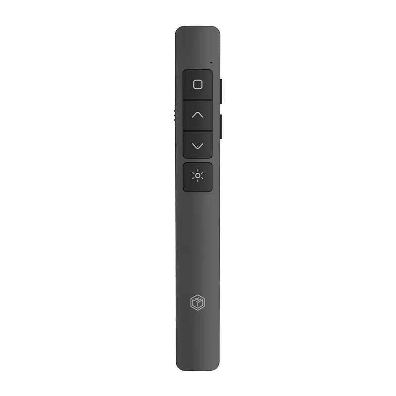 JD Jingzao Laser Presentation Remote 360-Degree Control Teacher PPT Clicker Wireless Presenter Red Light Rechargeable Black