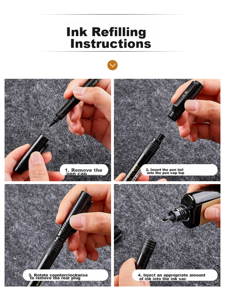 Liupintang [4-Pack with Ink], Xiuli Pen Small Regular Script Calligraphy Practice Book with Extra Ink, Signature Pad for Elementary Students And Adults, Beginner-Specific Hard Pen Hand-Drawn Fine Xiuli Pe 7