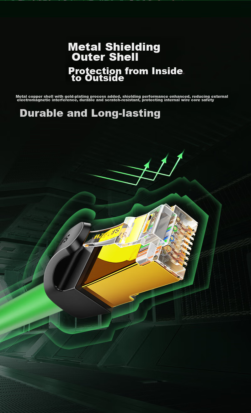 SAMZHE CAT7 Pure Copper Ethernet Cable, 10 Gigabit Shielded Network Connection Cable, High Flexibility Industrial Grade Finished Network Cable, Computer Broadband Home Use Patch Cord, 3 Meters, GR7030G 9