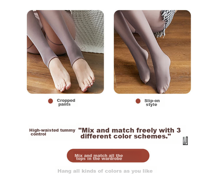 LangSha Women's Leggings for Spring And Summer, Thin Fleece-Like Seamless Pantyhose, Flight Attendant Gray, Skin-Translucent, High-Waisted Tummy Control And Butt-Lifting Pants, Gray with Seamless Cuff 10