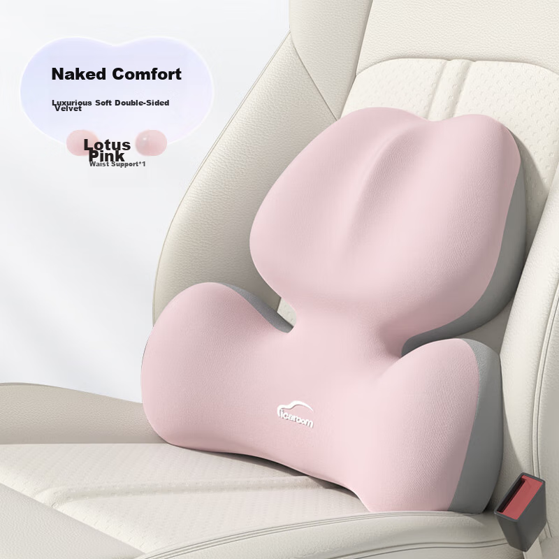 ICAROOM Car Lumbar Support Cushion, Back Support Pad, Waist Pillow, Backrest Pillow