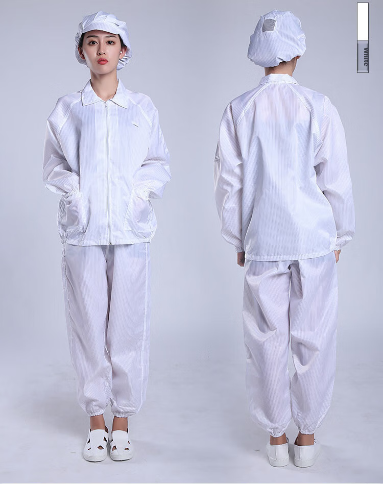 Zhierkang Antistatic Two-Piece Coverall with Hood, White 4XL, Cleanroom Protective Workwear for Dust-Free Paint Spraying And Clean Rooms 5
