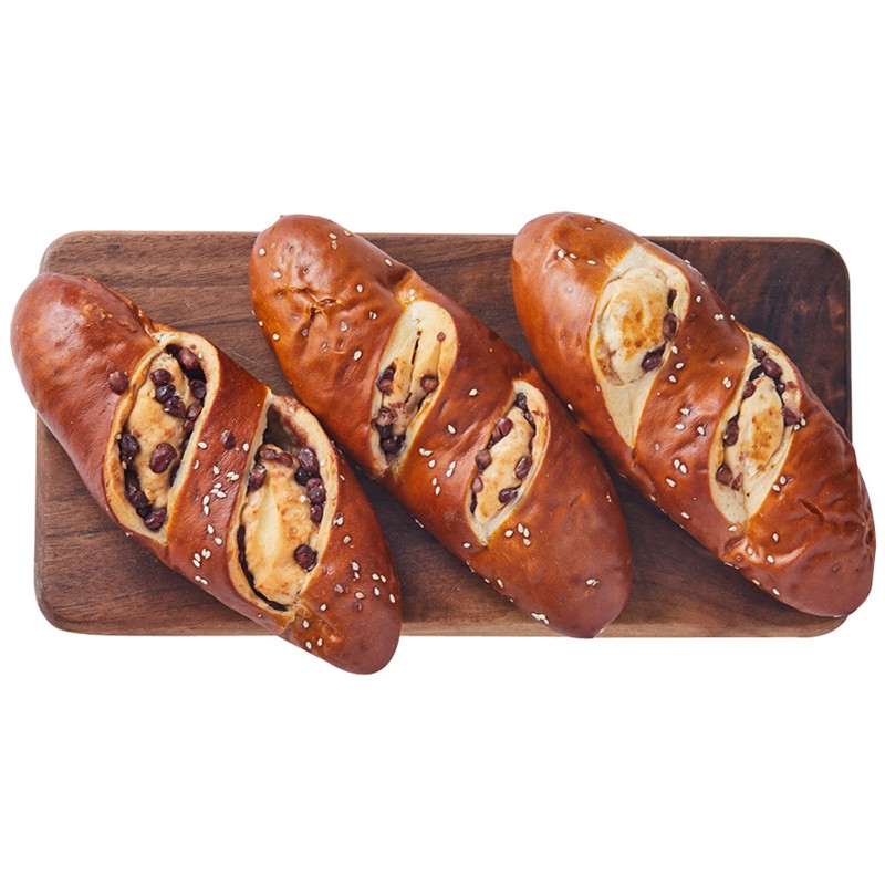 凯瑞美家 红豆碱水法棍360g 3个 德式蜜豆碱水面包 早餐 新鲜烘焙茶点心