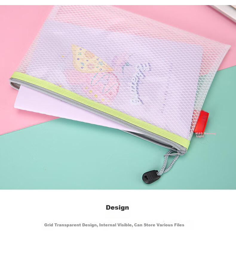 M&G Stationery A5/EVA Document Folder Mesh Zipper Bag Office File Exam Paper Bill Organizer Exam-Specific Storage Bag ADM95078 6