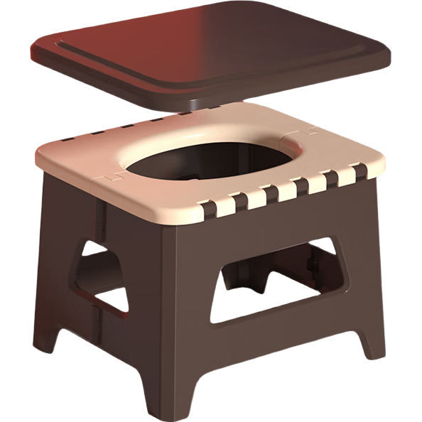 YUECAR Portable Toilet Stool, Foldable Commode Chair, Mobile Toilet Seat for Elderly And Children, Home Squatting Toilet, Folding Stool