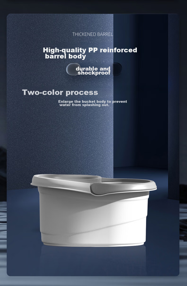 Good Wife 38cm Spin Mop with 2 Mop Heads, Dual-Drive Hydraulic Rod, Effort-Saving, Hands-Free Wet and Dry Cleaning 16