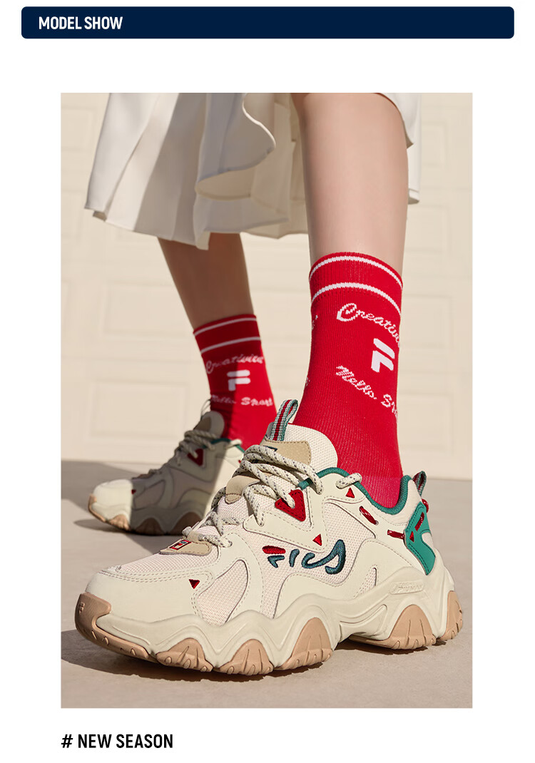 FILA Official Cat Paw Shoes 4th Generation Women's Dad Shoes Retro Casual Sports Shoes 22