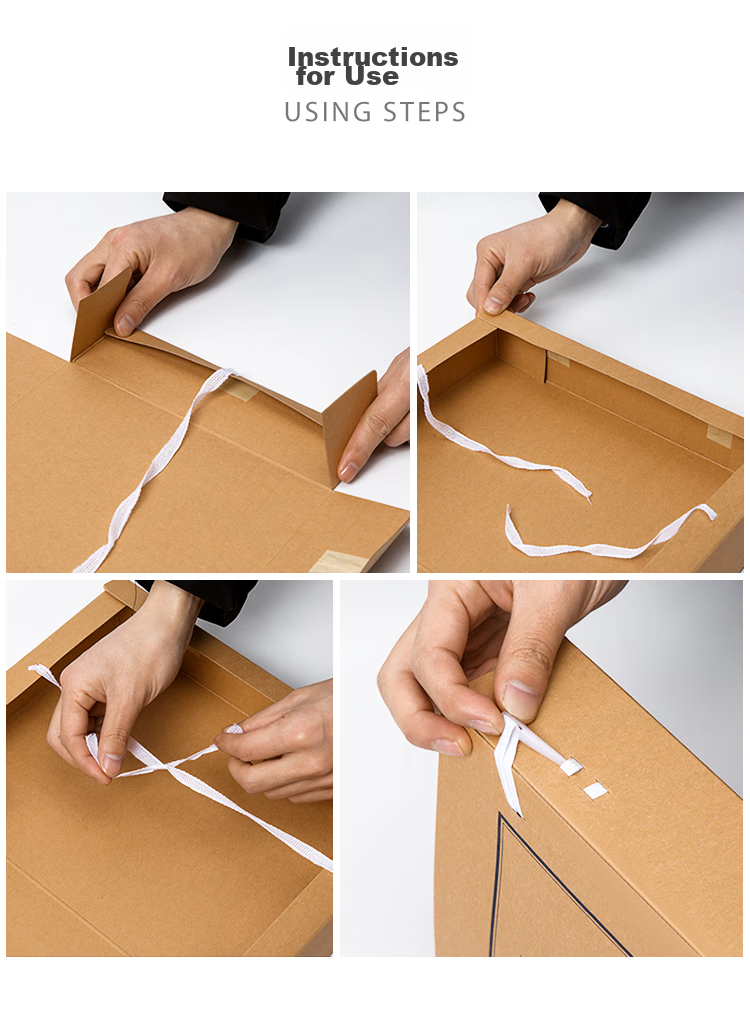 GuangBo 10 Pieces 60mm Wide Original Pulp 500g High-Quality Kraft Paper File Box, Thickened Document Storage Box, Financial Voucher Box, Office Supplies A88006 9