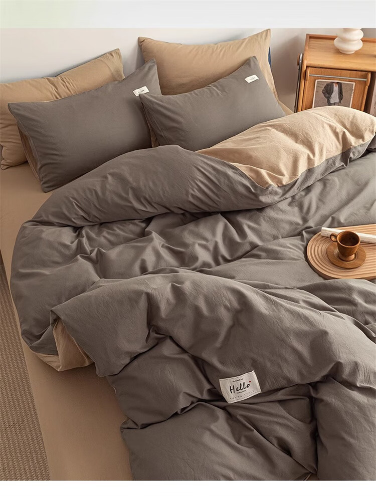Wuyinliangpin 100% Pure Cotton Duvet Cover, All-Cotton Double Bed Student Dormitory Quilt Cover Single Piece, Bedding, 200*230cm 4