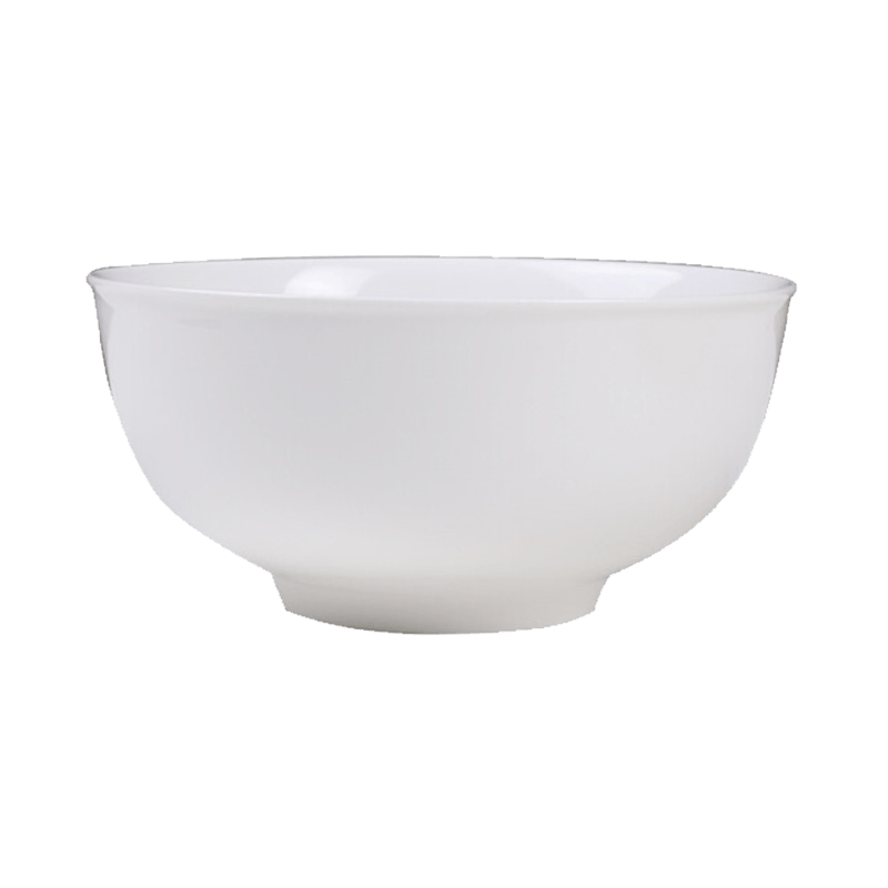Jieyajie Ceramic Noodle Bowls, Personal Use White Porcelain Bowls, Chinese Style 6-Inch Inverted Edge Rice Bowls, Microwave Safe, Set of 4 for Home Use