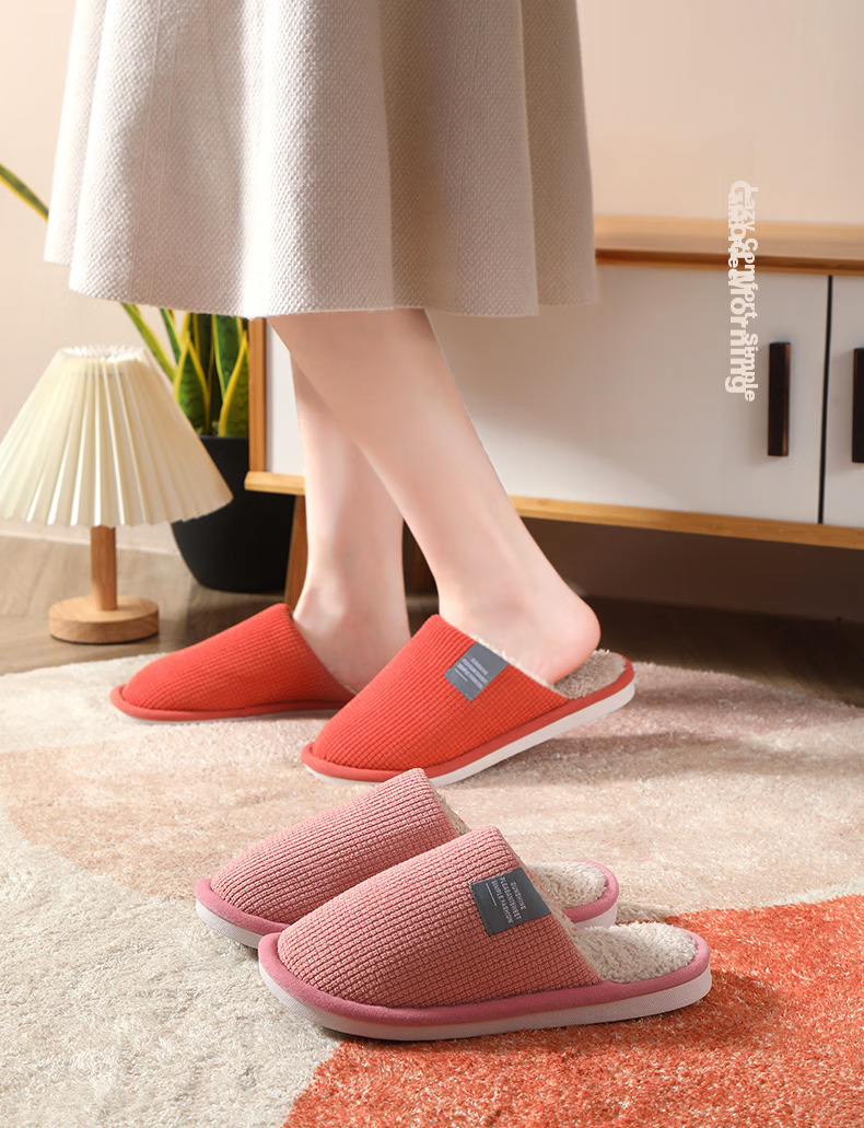 CARTELO Cotton Slippers for Women, Winter Indoor Floor Slippers, Warm Furry Postpartum Shoes for Women, 0625A 1