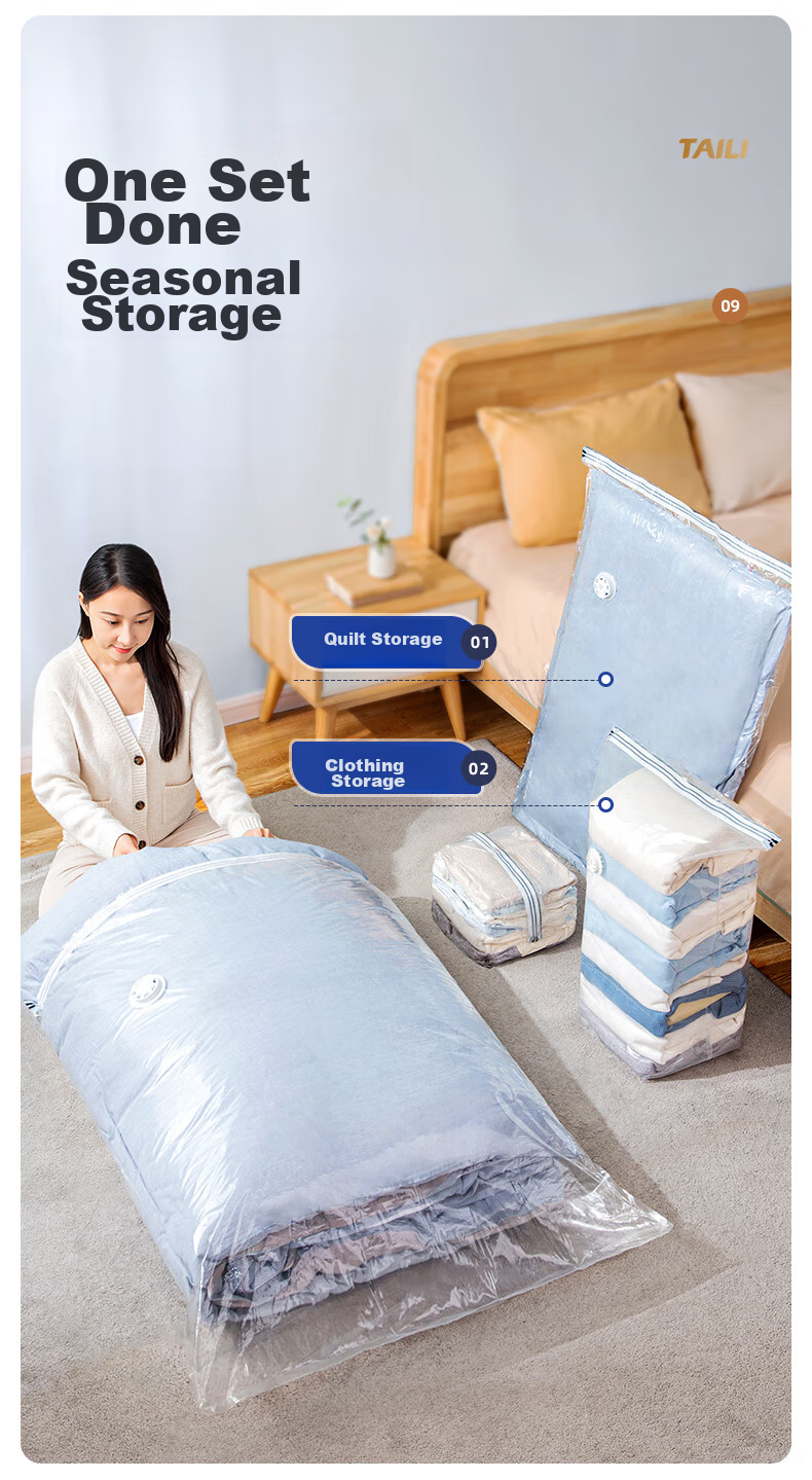 Taili Anti-Mite Vacuum Compression Storage Bags for Clothes And Quilts, Moving Packing And Sorting Bags, 4-Piece Set 14