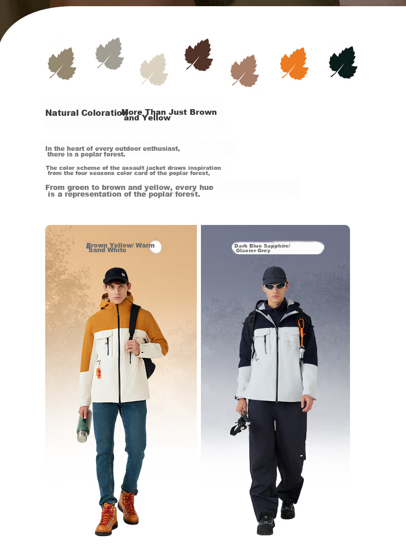 NORTHLAND [Huyanglin 2.0] Men's Water-Repellent And Windproof Three-In Jacket, Hiking And Mountaineering Two-Piece Set 12
