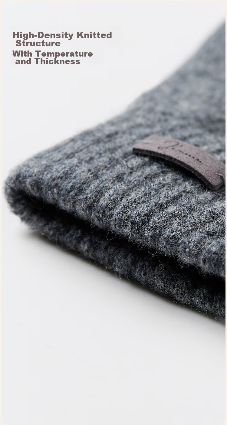 JIUMU Wool Thermal Gloves for Men, Winter Thickened Cold-Proof Touchscreen Compatible Knitted Woolen Gloves 5